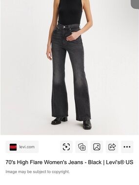 Levi's Black High-Rise Flare Jeans